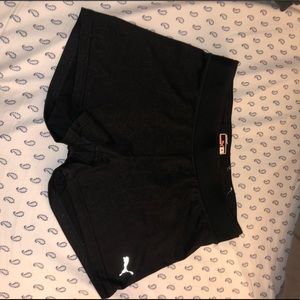Black Puma Spandex/Booty Shorts w/ Detailing